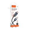 USB кабель HOCO X118 Generous Type-C, 5A, LED дисплей, 1м, нейлон (черный)
