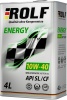 Масло Rolf Energy 10w-40 4л п/с API SL/СF (желез) 