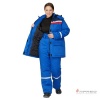 Костюм зимний женский "Стройка" (куртка и брюки) василёк/синий/красный