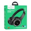 Bluetooth гарнитура HOCO W41 Charm BT 5.3, AUX, microSD, накладная, громкость +/- (черный)
