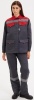 Костюм женский "Нова" КУРТКА+БРЮКИ, цв. т.сер/красн