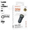 АЗУ BOROFONE BZ32A Fresh 1xUSB, 1xUSB-C, 3А, QC3.0, PD30W (черный)