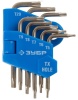 Набор звездочек TORX Г-образных Т5-6-7-8-9-10-15-20 8 пред. ЗУБР