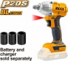 Гайковерт аккумуляторный ударный INGCO INDUSTRIAL 1/2" 20В Li-ion 300Нм без ЗУ и АКБ