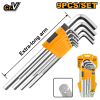 Набор шестигранников 9пр. длинные INGCO INDUSTRIAL (1,5-10мм)