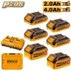 Набор аккумуляторов INGCO INDUSTRIAL 4x2Ач, 2x4Ач + ЗУ FCLI2034 4А