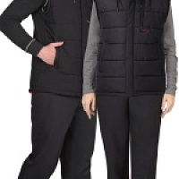 Жилет утепленный "СИРИУС-ЗОДИАК" с капюшоном тёмно-серый (оттенок баклажан)