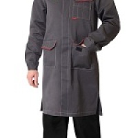 Халат мужской "СИРИУС-ФЛОРИДА" серый с красным